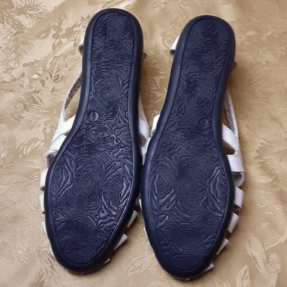 H SALON Sandals Women's 9 White Leather Comfort Walking VTG - Picture 10 of 13